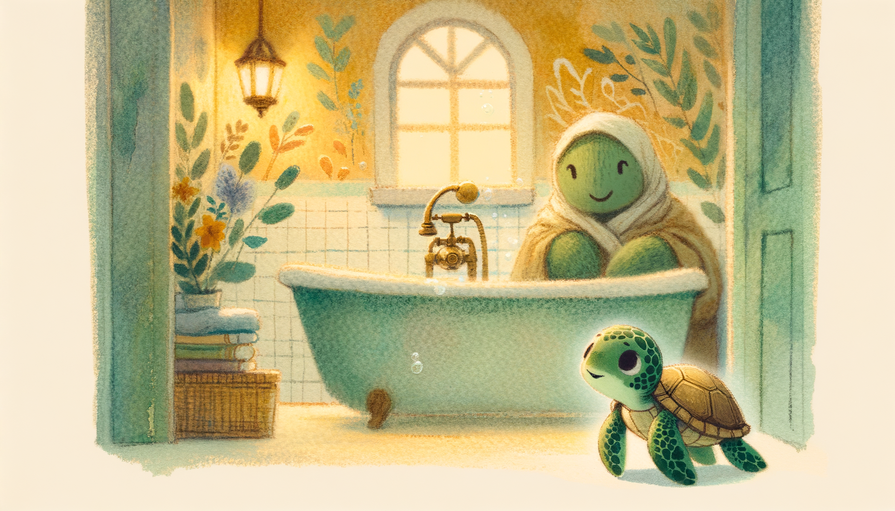 Tiny Turtle Takes a Bath - page 1